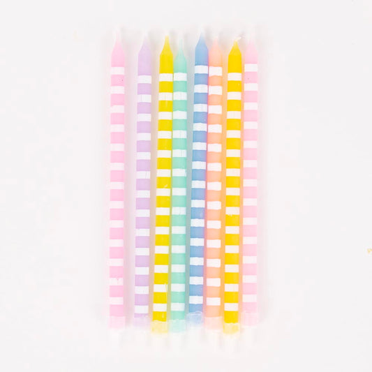 Bougies d'anniversaire colorées pastel pour gateau anniversaire enfant