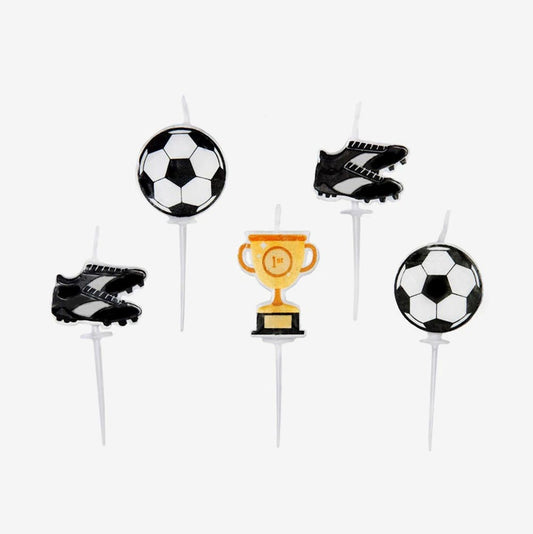 Deco pour gateau anniversaire foot : 5 bougies anniversaire foot