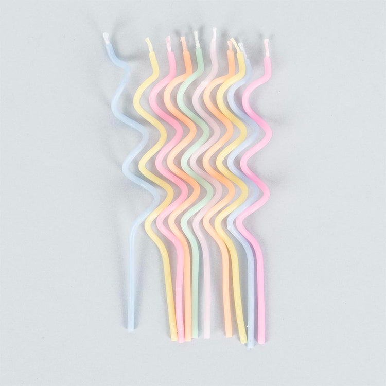 Bougies d'anniversaire torsadées pastel pour gateau anniversaire enfant