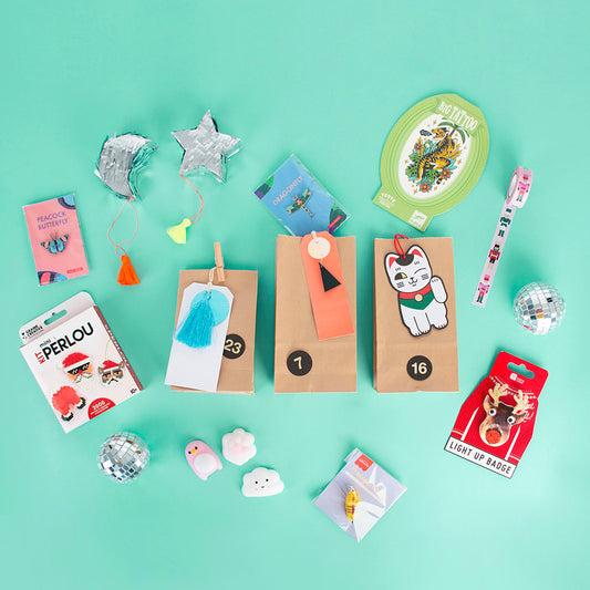 décoration de fête de fin d'année : set de calendrier de l'avent en kraft