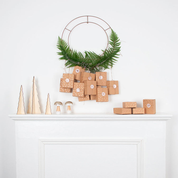 Décoration thème de noël : champignon glitter pour mettre sur la table