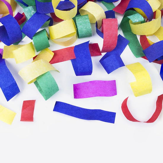 Confettis rectangles multicolores pour animation de fete