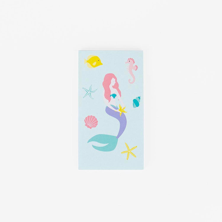 Mini carnet sirèène pour cadeau invité anniversaire fille theme sirene