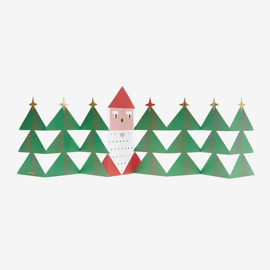 Carte accordéon père noel pour écrire les voeux de fin d'année