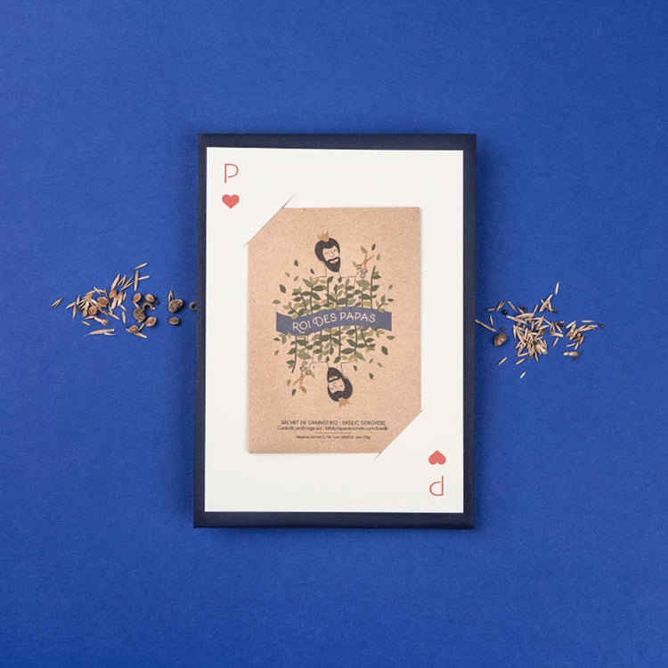 Carte avec sachet de graines à planter pour offrir à la fete des peres