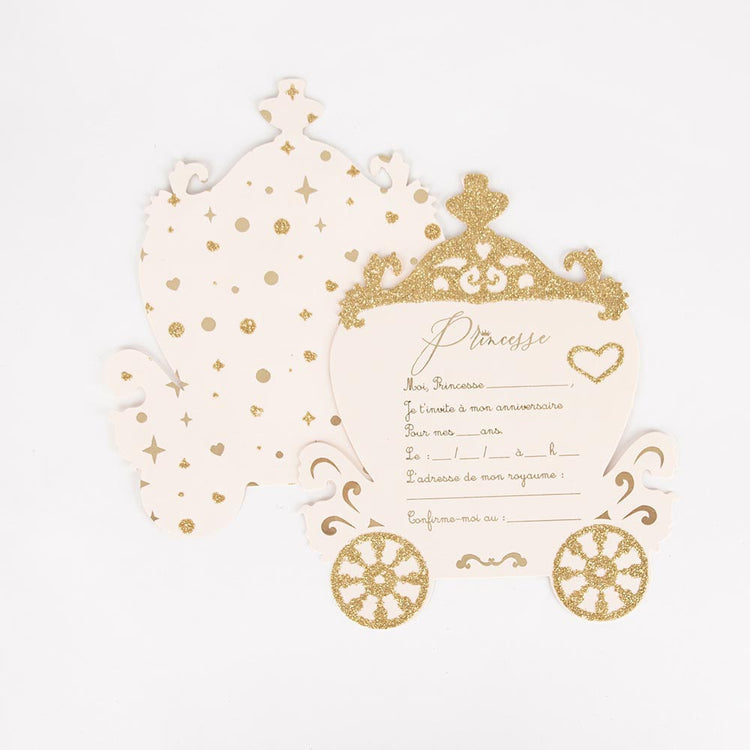 Anniversaire fille princesse : cartons d'invitation à la fete