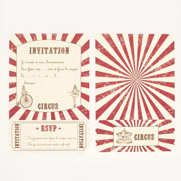 My little day anniversaire vintage en carton pour anniversaire thème cirque
