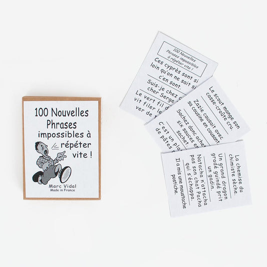100 nouvelles phrases impossible à répéter vite pour cadeau original