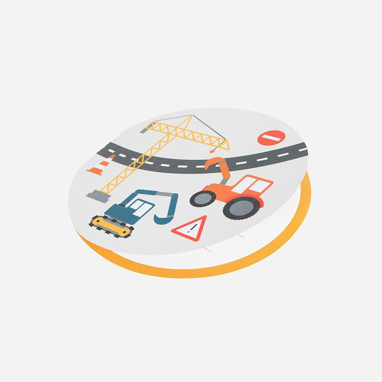 Carton invitation anniversaire theme chantier pour anniversaire enfant