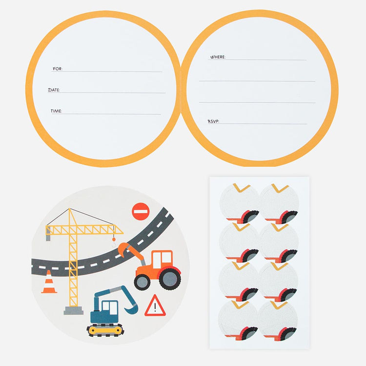 Idee invitation originale : carton invitation anniversaire chantier