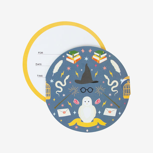 Carton d'invitation sorcier pour anniversaire theme Harry Potter