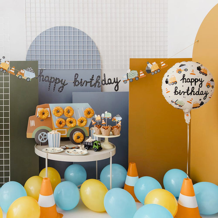 Anniversaire chantier pour enfant : idée déco d'anniversaire