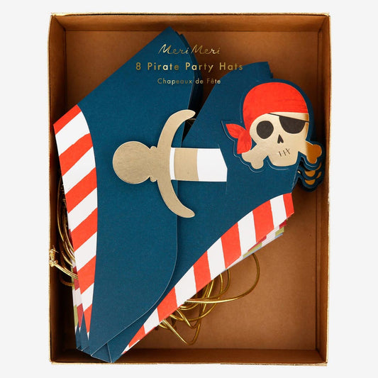 Accessoire anniversaire pirate : chapeaux pirate pour enfant Meri Meri
