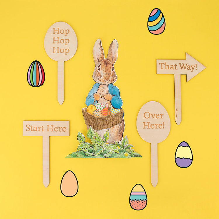 Decoration paques avec fleches pierre lapin Meri Meri
