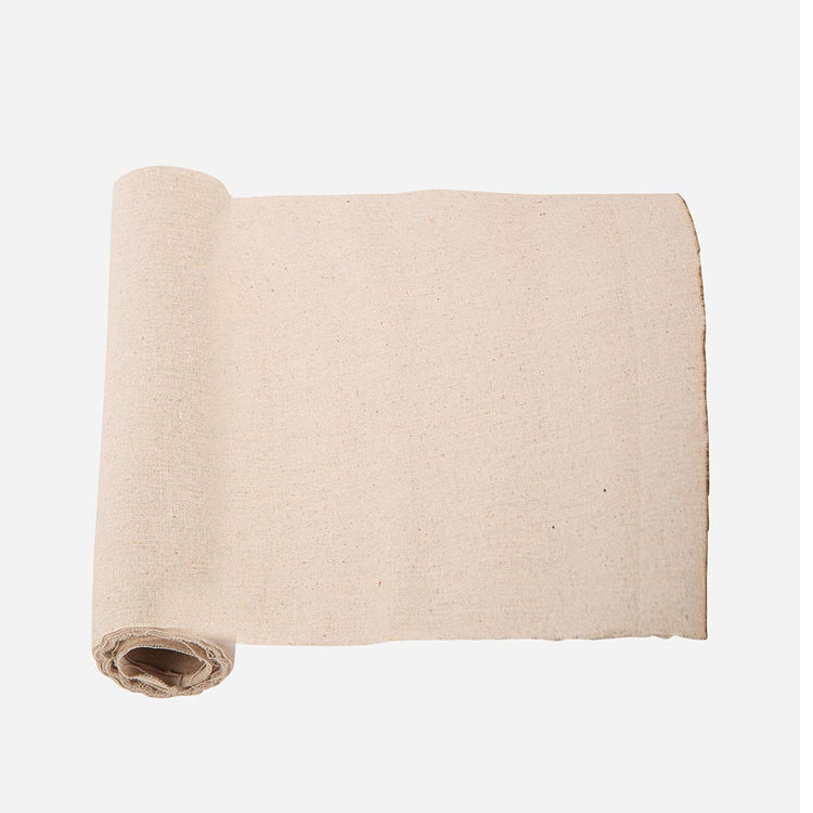 Chemin de table lin beige : deco table mariage, table de fete