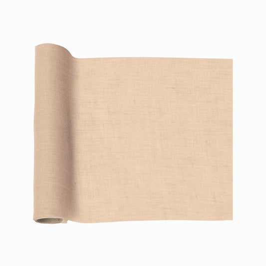 Chemin de table beige en coton pour décoration mariage bohème naturel