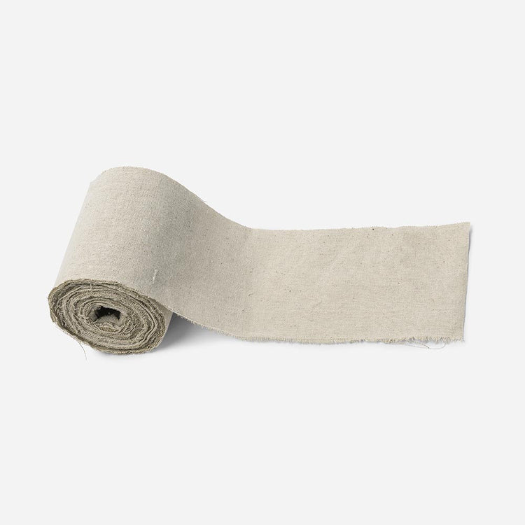 Ruban de table lin beige : deco table mariage, table de fete