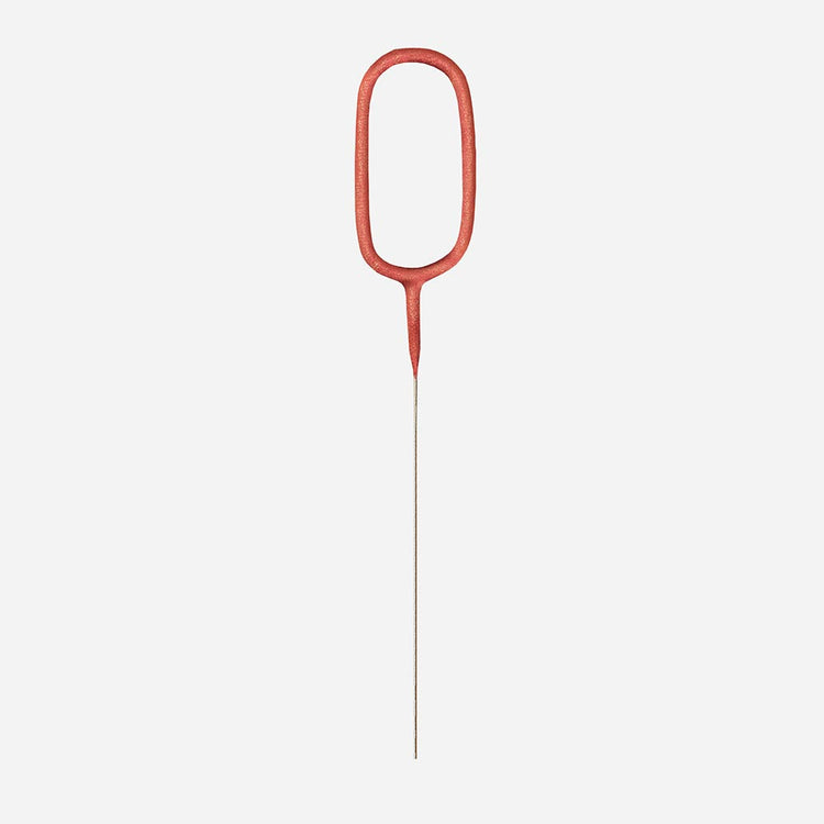 Gateau anniversaire fille : cierge magique chiffre 0 rose gold