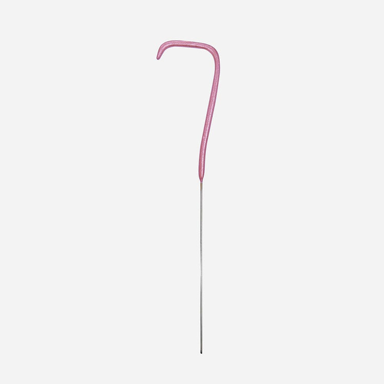 Gateau anniversaire 7 ans fille : cierge magique chiffre 7 rose