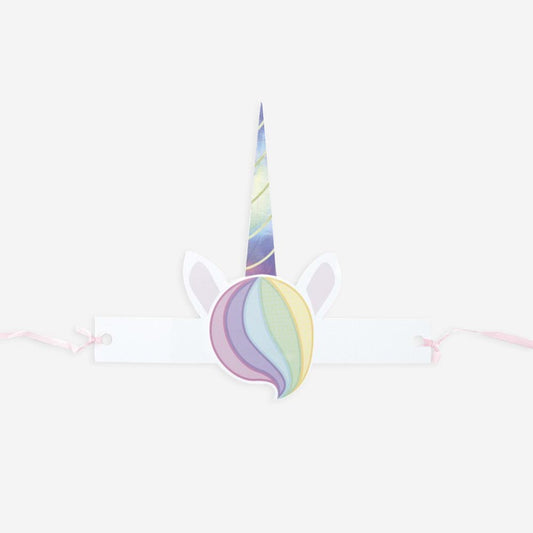 8 coiffes de licorne : déguisement pour invités anniversaire licorne