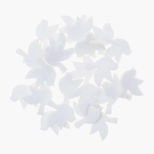 Petits confettis colombes feutrine blanc : bapteme, baby shower