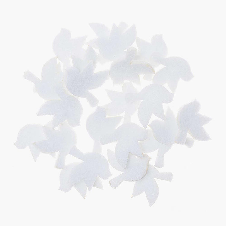 Petits confettis colombes feutrine blanc : bapteme, baby shower