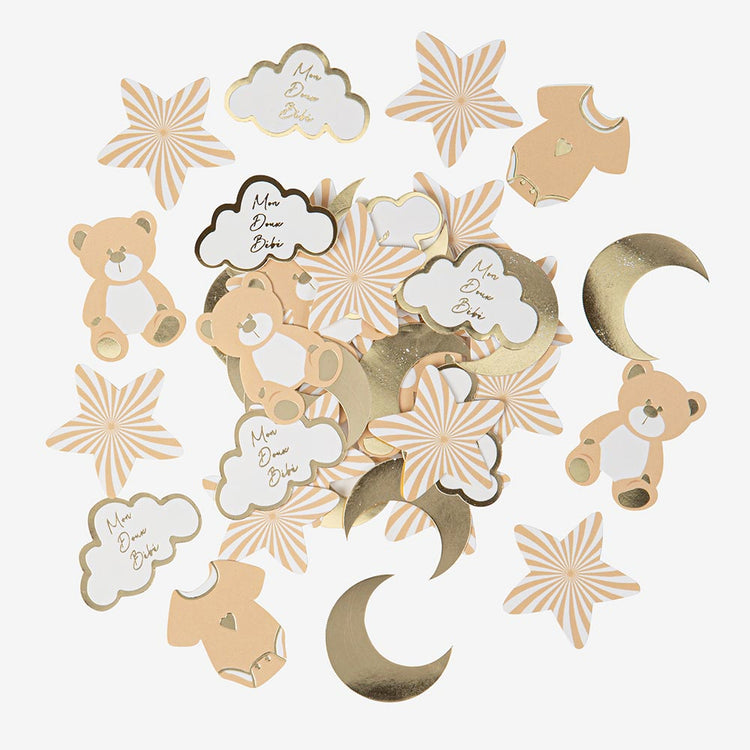 Confettis de table mon doux bébé pour baby shower ou gender reveal