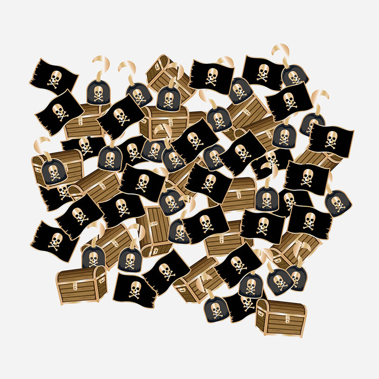 Idee de decoration d'anniversaire garcon : confettis thème pirate
