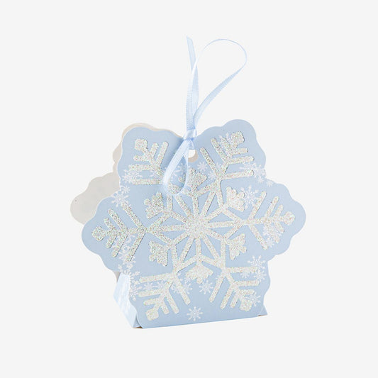 Anniversaire Reine des neiges : 8 boites cadeaux forme flocon de neige