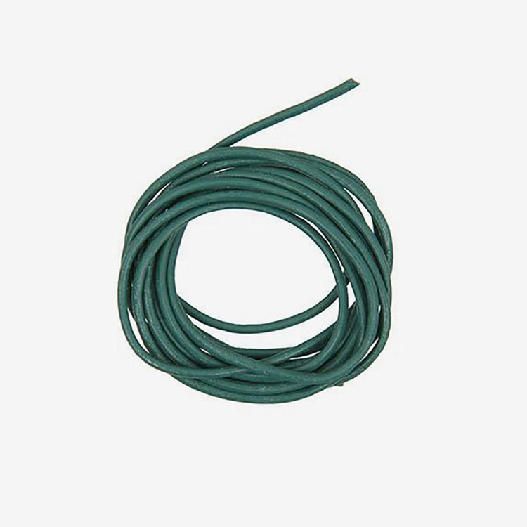 Loisir créatif bijoux fille : cordon de cuir vert foncé