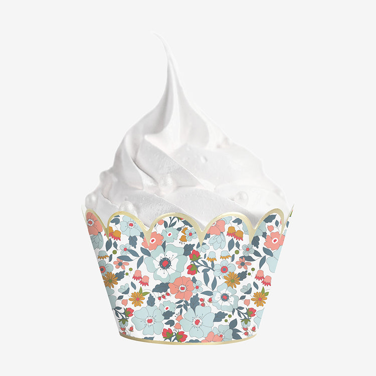 Décoration pour gâteau anniversaire : caissettes pour cupcake liberty