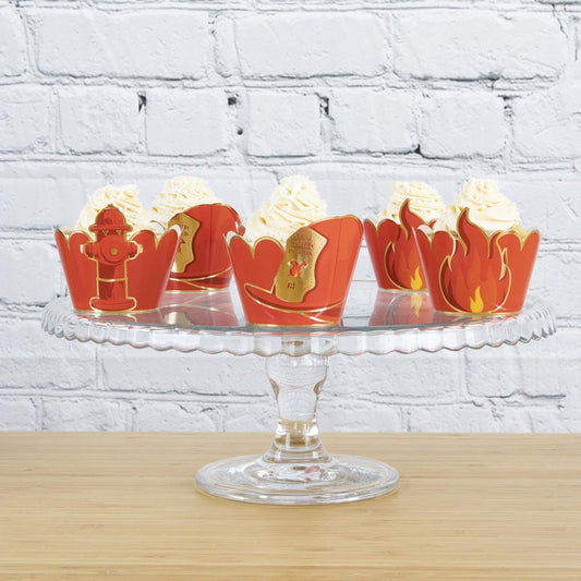 Caissettes à cupcakes pompier pour decoration anniversaire pompier