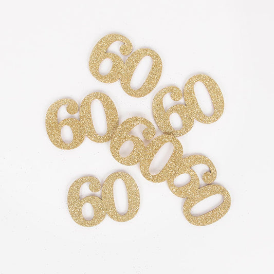 Confettis en bois paillertés pour déco anniversaire 60 ans