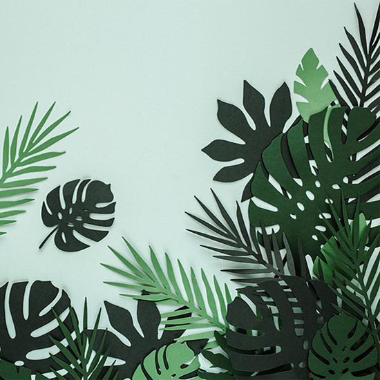 Idée deco fete tropicale : feuilles en papier tropicales chez my little day