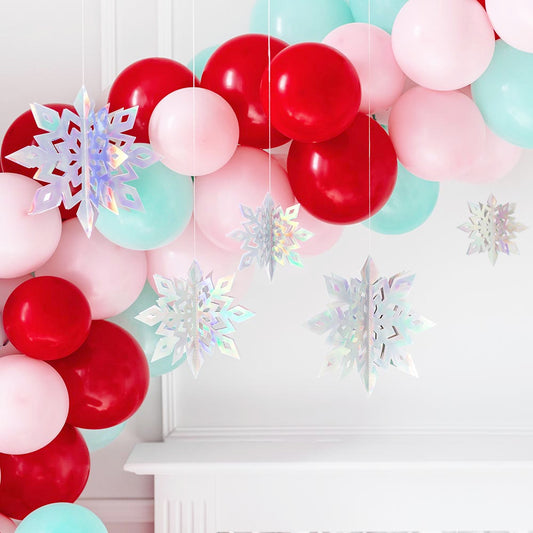 Flocons iridescents à suspendre pour decoration fete noel originale