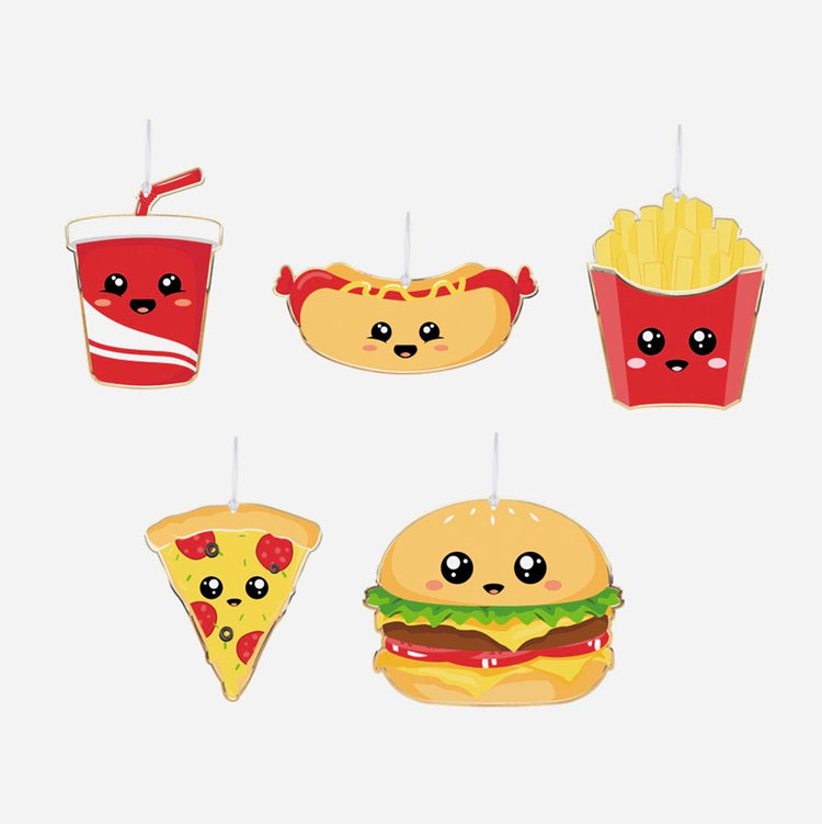 Anniversaire junk food pour ado : suspensions en papier junk food