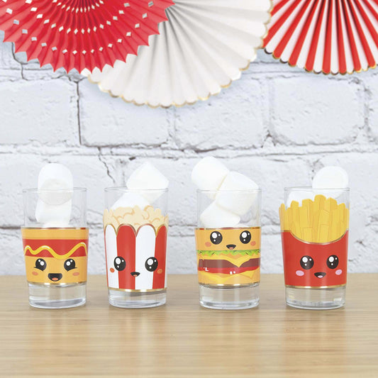 Décorations junk food pour verres : déco anniversaire enfant