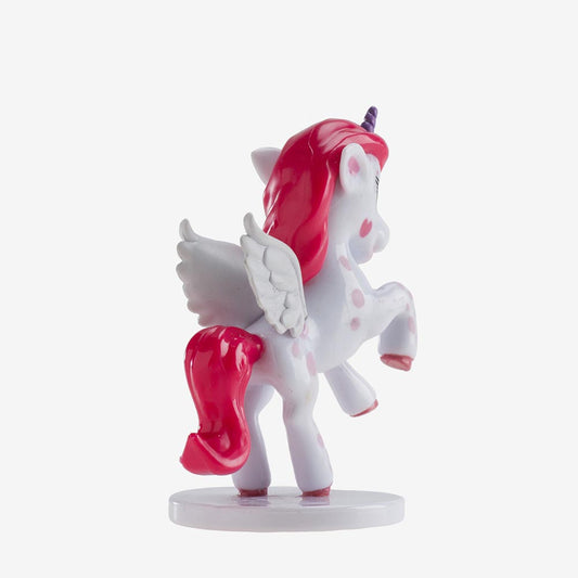 Decoration gateau anniversaire licorne : figurine licorne rose de dos