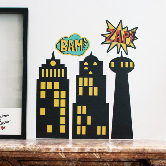 8 décorations murales thème : Super Héros pour décoration anniversaire garçon