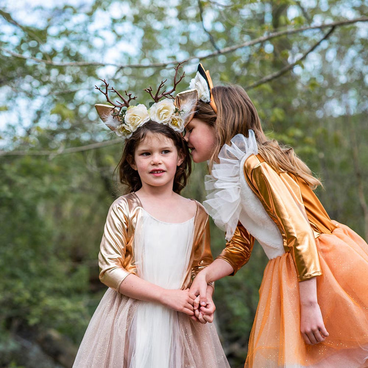 Anniversaire animaux des bois : deguisements renard et biche fille