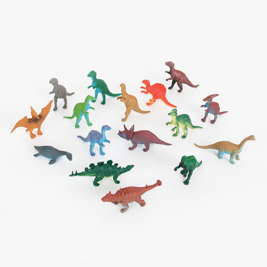 16 figurines dinosaures pour decoration de table anniversaire enfant