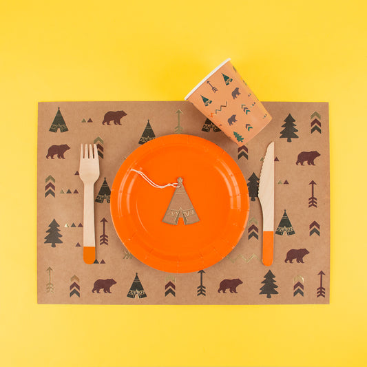 4 sacs cadeaux indien pour cadeaux invités fête anniversaire cow-boy et indien