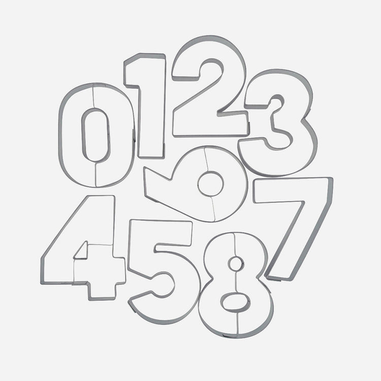 Emporte-pièces pour décoration de gateau forme chiffres 0 à 9