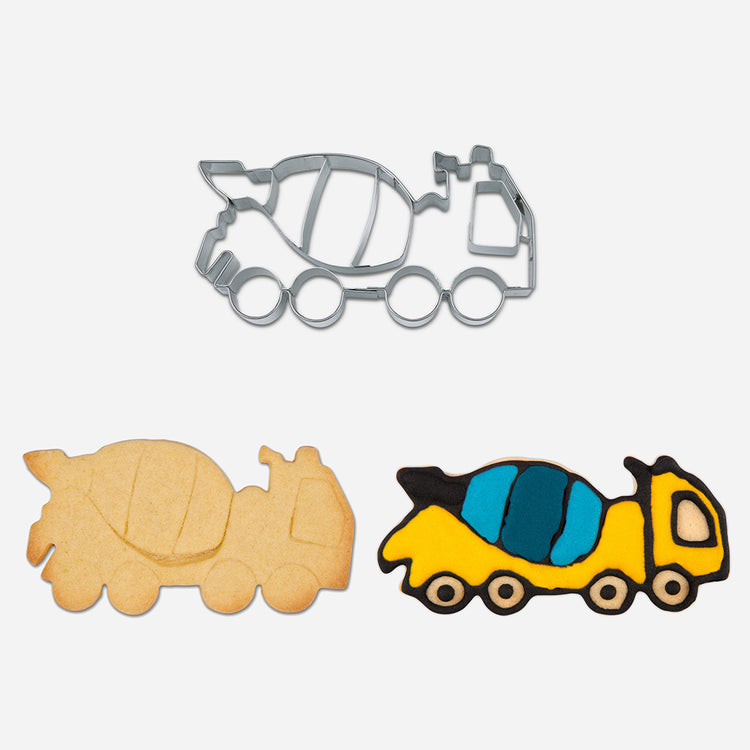 Emporte piece decoration gateau anniversaire garcon betonneuse