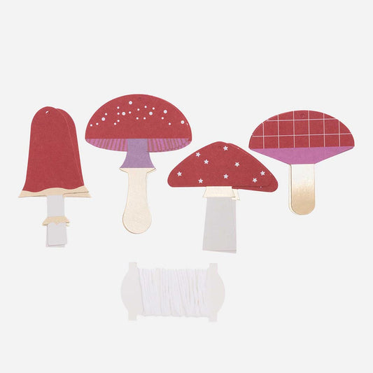 Etiquettes en forme de champignon pour emballage cadeau original