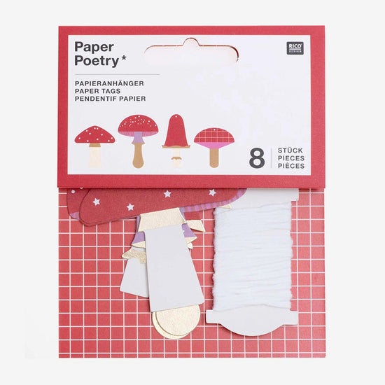 Idee emballage cadeau original : etiquettes en forme de champignon