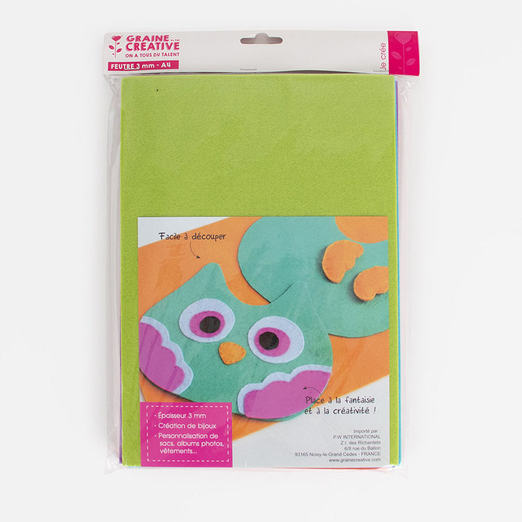 Matériel loisir créatif : 8 feuilles de feutrine colorées My Little day