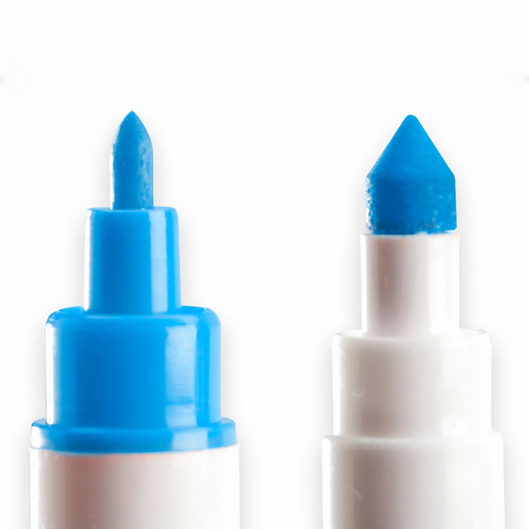 feutre alimentaire bleu 2 pointes fine et large pour gateau anniversaire