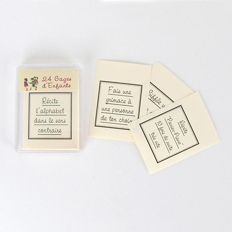 24 fiches avec 24 gages Marc Vidal : activité anniversaire enfant