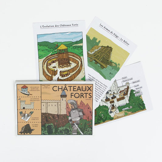 13 fiches thème châteaux forts : cadeau invité anniversaire chevalier